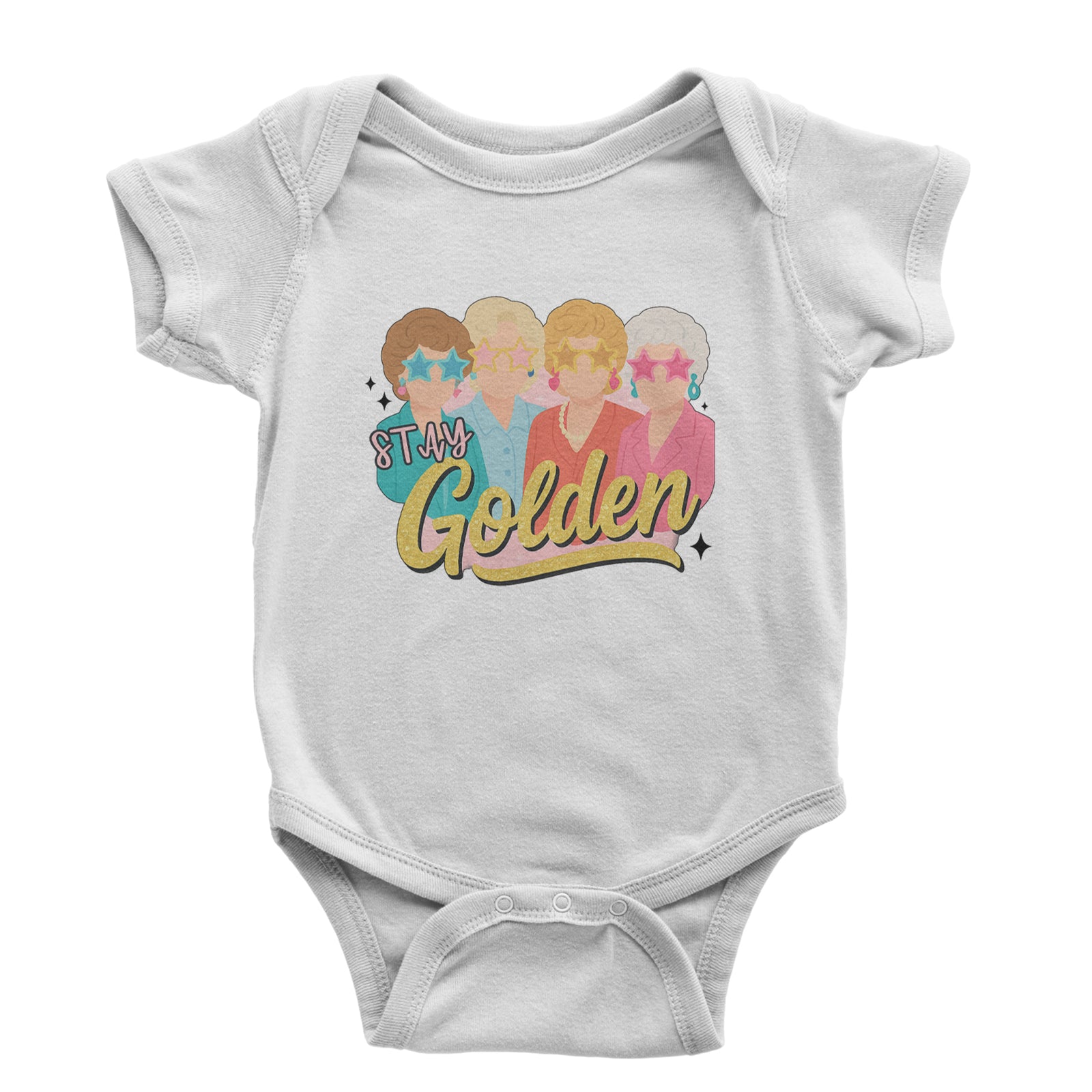 Stay Golden Girls Retro Infant One-Piece Romper Bodysuit Or Toddler T-shirt Black