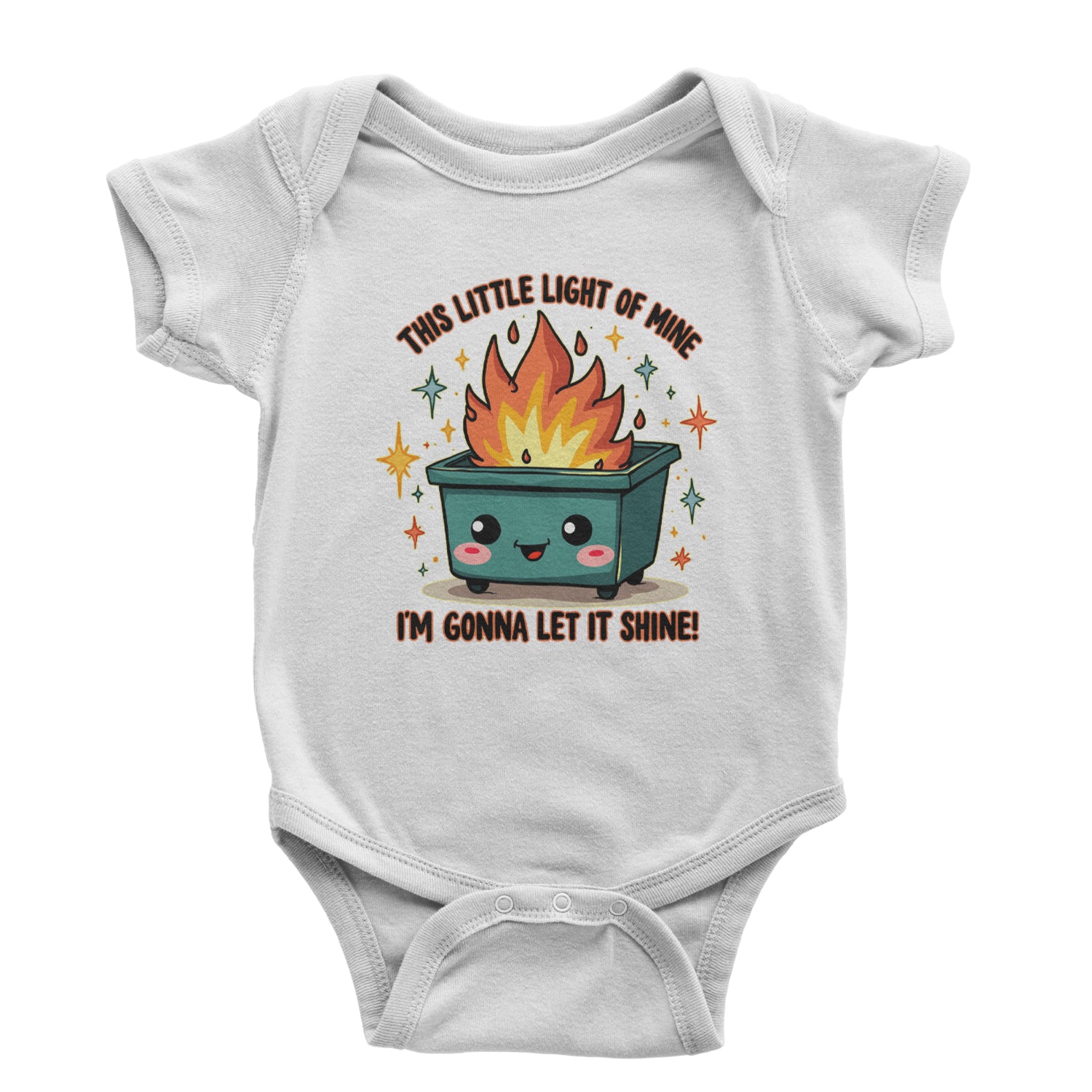 This Little Light of Mine Dumpster Fire Smile Face Infant One-Piece Romper Bodysuit Or Toddler T-shirt White