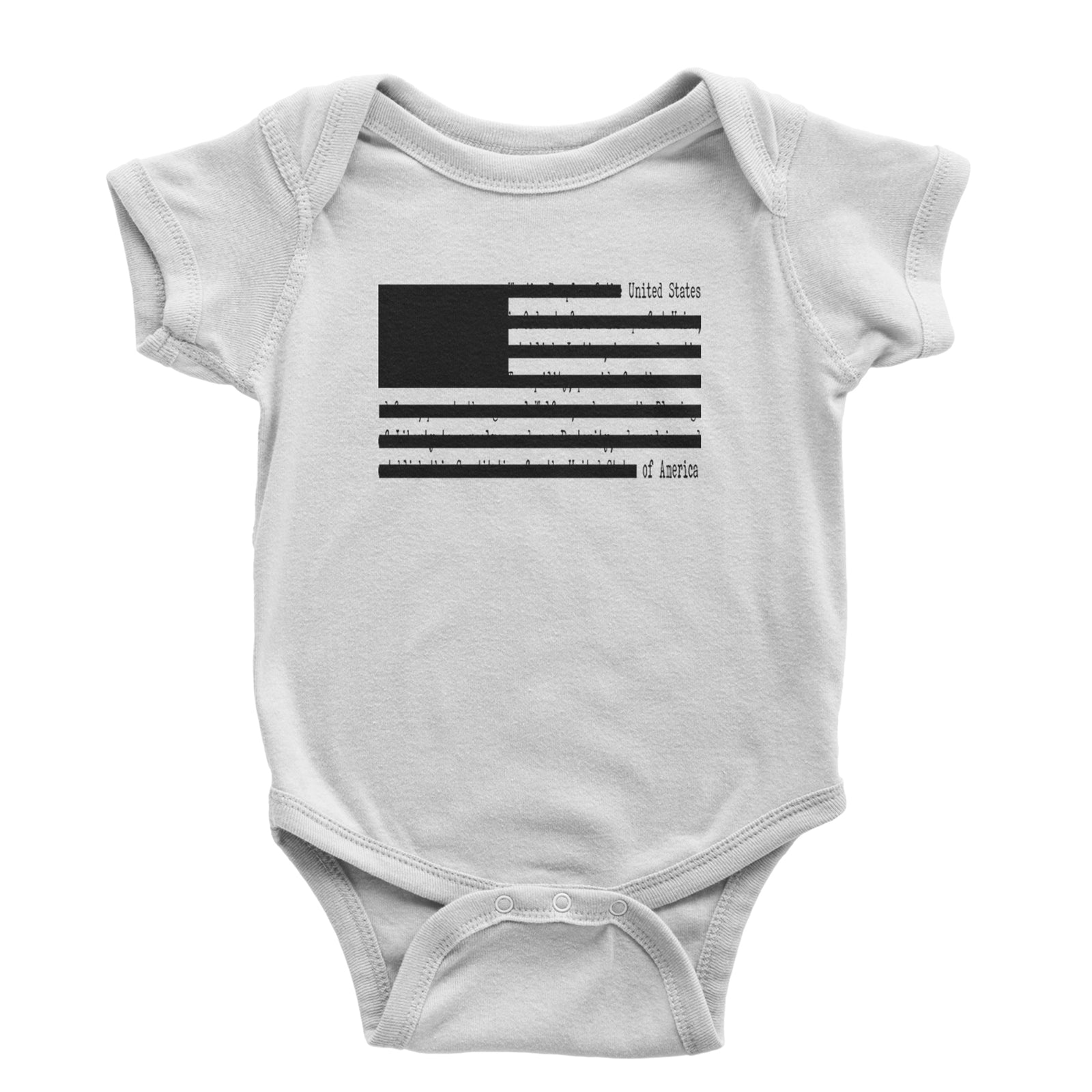 Redacted American Flag Infant One-Piece Romper Bodysuit or Toddler T-shirt White