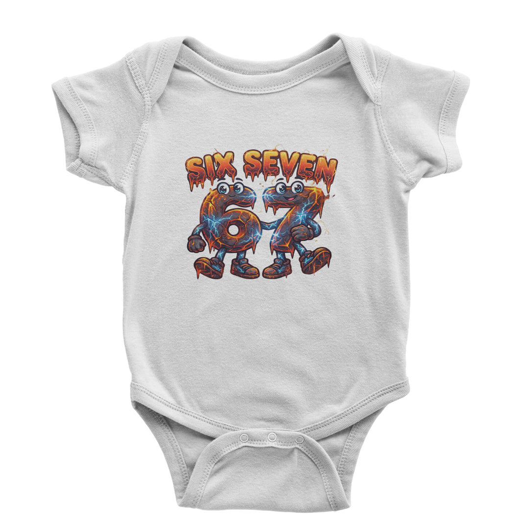 67 Lava Lightning Six Seven Meme Infant One-Piece Romper Bodysuit Or Toddler T-shirt White
