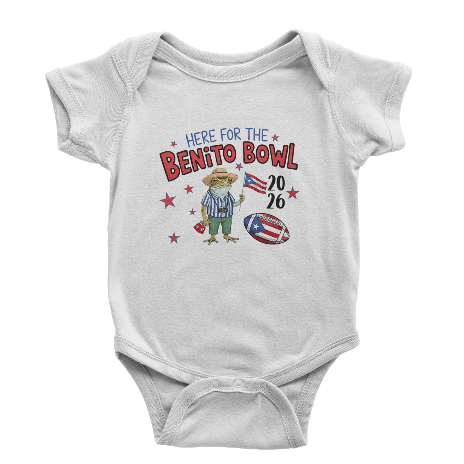 Frog Here for the Benito Bowl Football Infant One-Piece Romper Bodysuit Or Toddler T-shirt Black