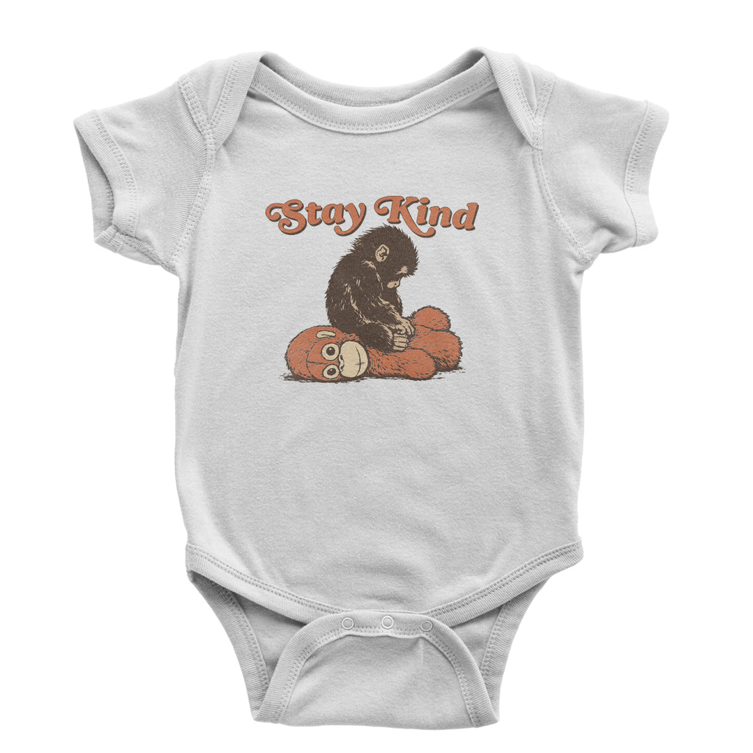 Punch Stay Kind Macaque Infant One-Piece Romper Bodysuit Or Toddler T-shirt White