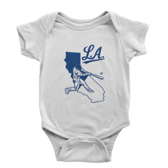 Los Angeles Baseball Batter Up Infant One-Piece Romper Bodysuit Or Toddler T-shirt White
