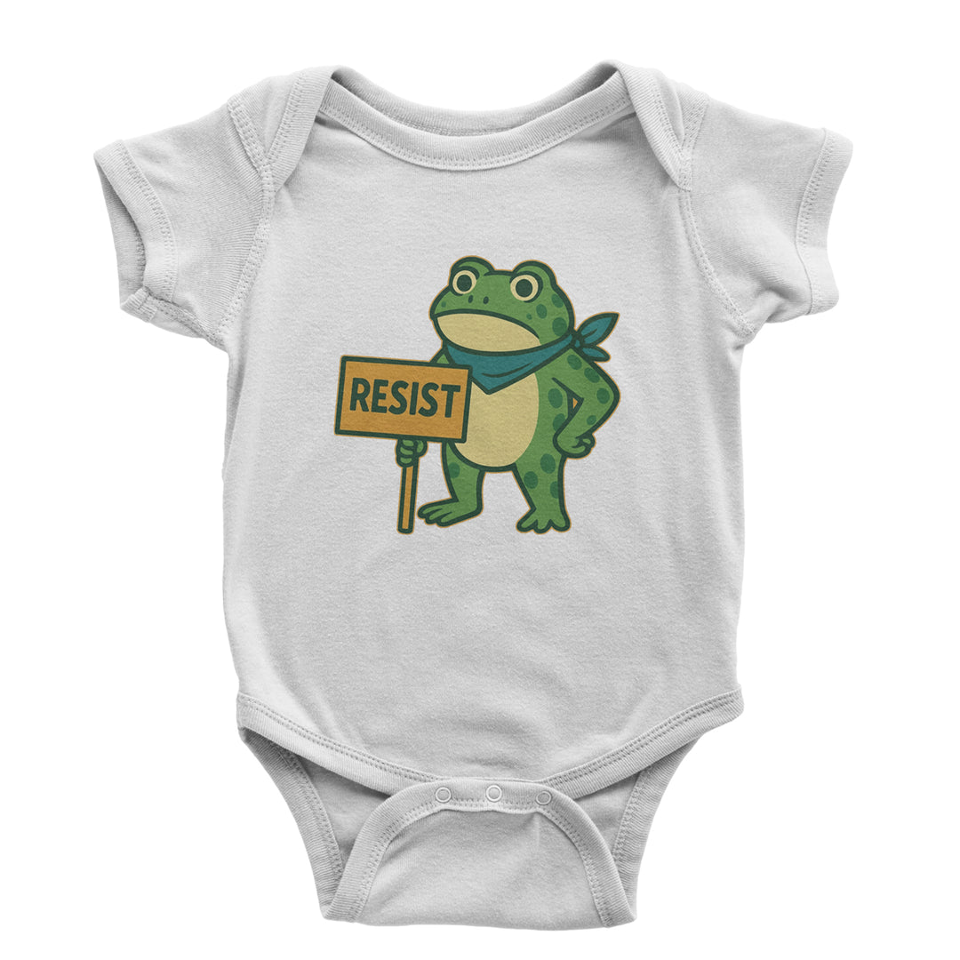 Sign Resist Meme Frog Protest Infant One-Piece Romper Bodysuit Or Toddler T-shirt White