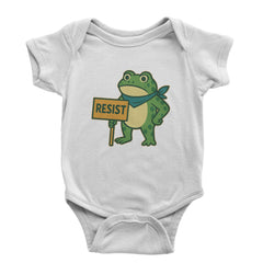 Sign Resist Meme Frog Protest Infant One-Piece Romper Bodysuit Or Toddler T-shirt White