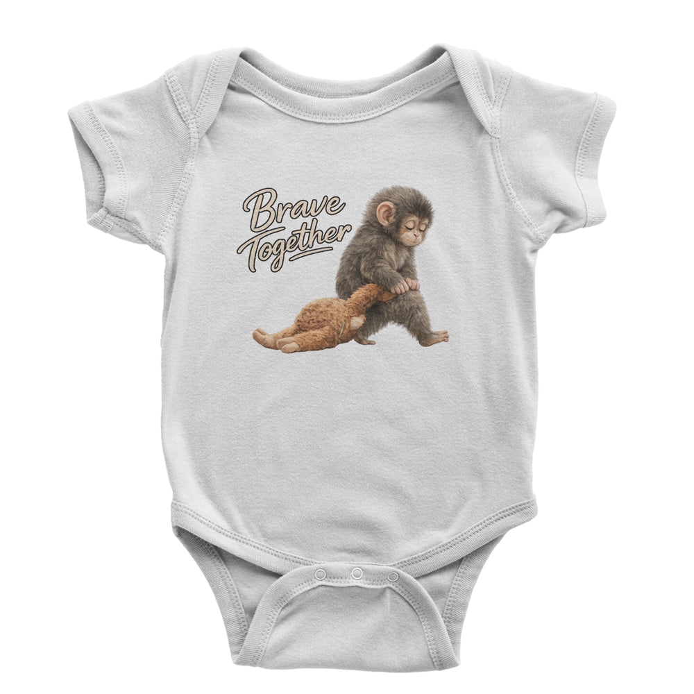 Punch Brave Together Stuffed Animal Infant One-Piece Romper Bodysuit Or Toddler T-shirt White