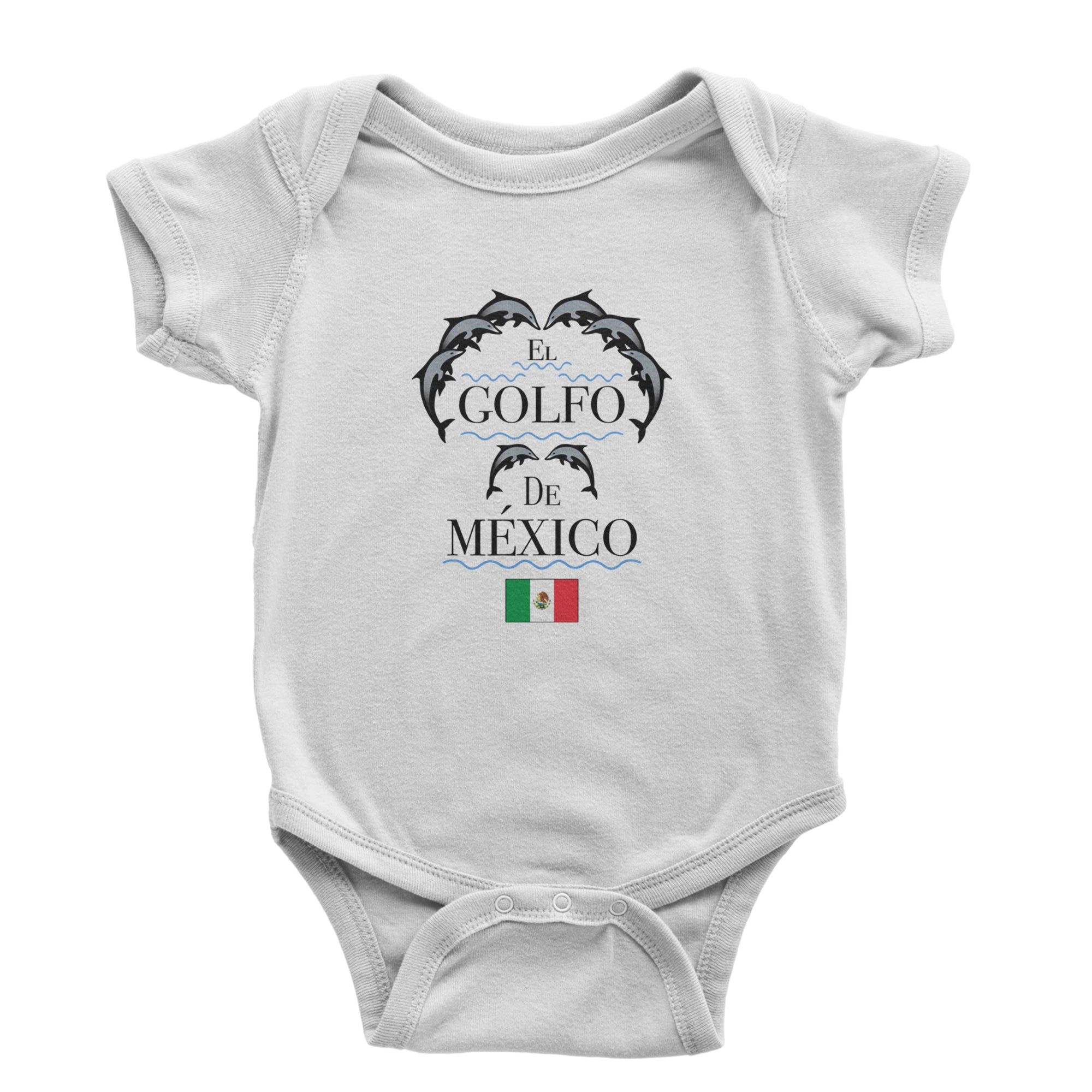 El Golfo De Mexico Dancing Dolphins Infant One-Piece Romper Bodysuit or Toddler T-shirt White