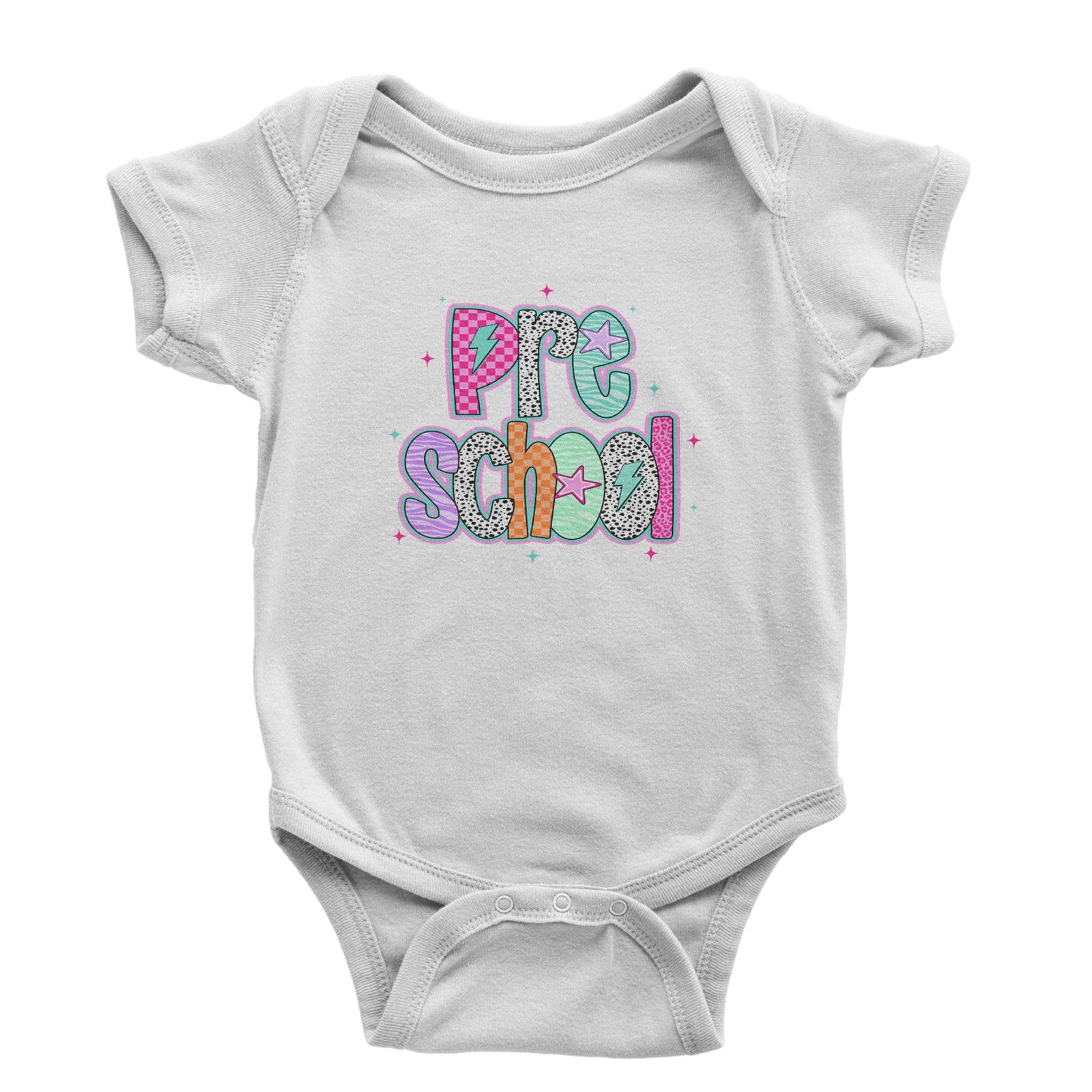 Preschool Power Colorful Back to School Infant One-Piece Romper Bodysuit Or Toddler T-shirt Black