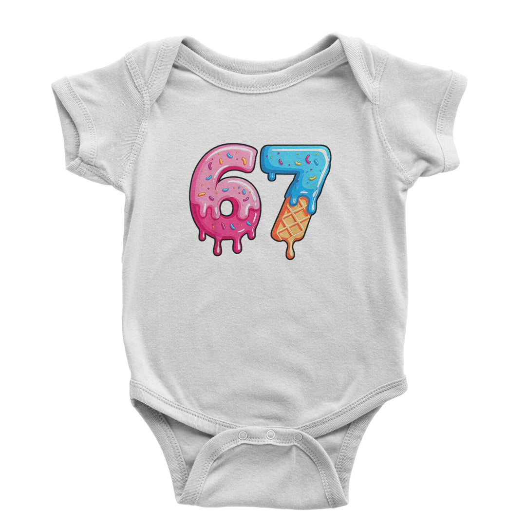 67 Dripping Ice Cream Donut Melt Infant One-Piece Romper Bodysuit Or Toddler T-shirt White