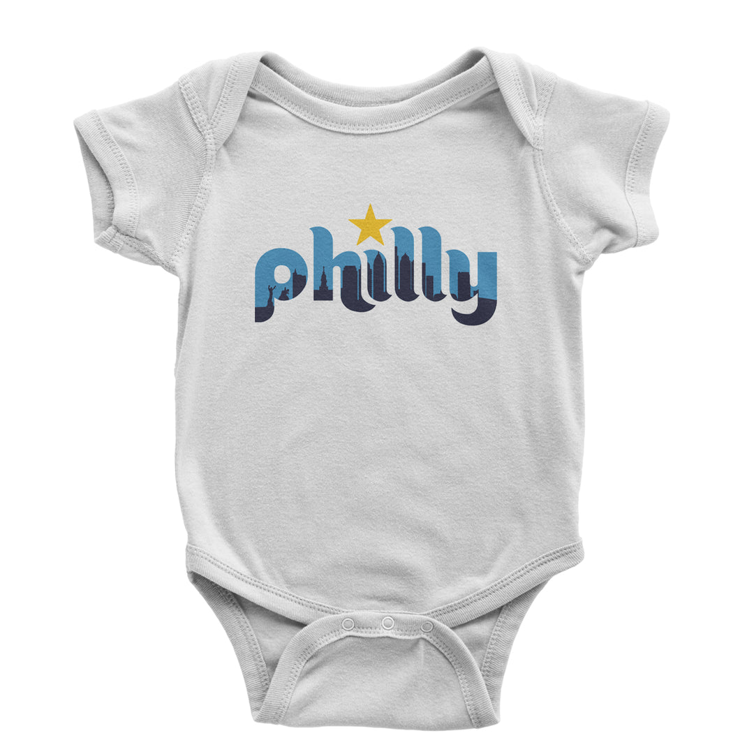 Skyline Philly Philadelphia Infant One-Piece Romper Bodysuit Or Toddler T-shirt White