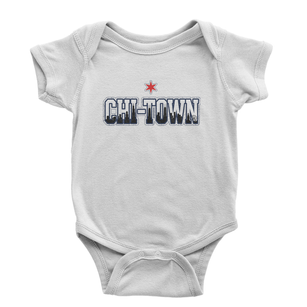 Chicago Chi-Town City Pride Infant One-Piece Romper Bodysuit Or Toddler T-shirt White