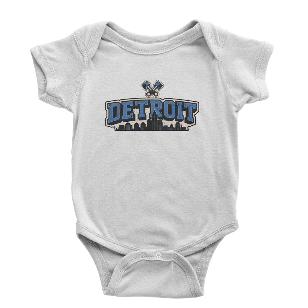 Detroit Motor City Retro Piston Infant One-Piece Romper Bodysuit Or Toddler T-shirt White