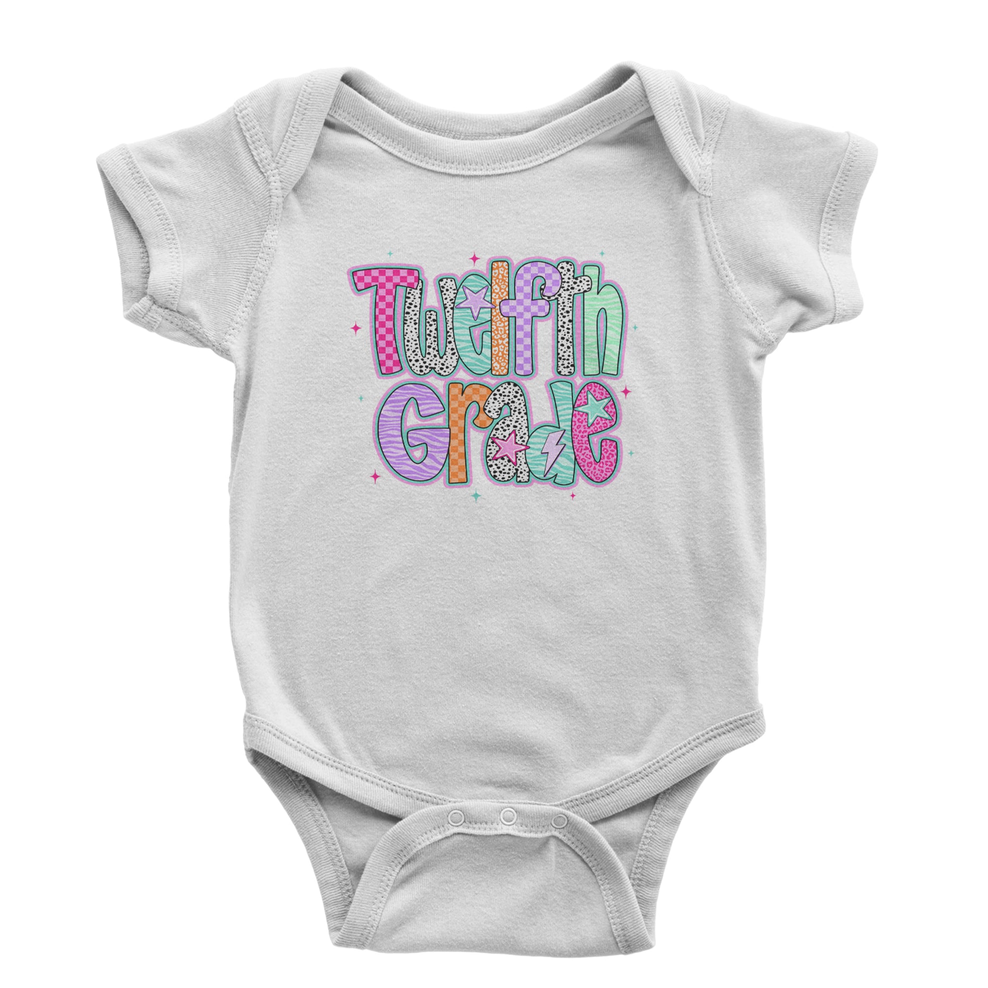 Senior Year Colorful Back to School Infant One-Piece Romper Bodysuit Or Toddler T-shirt Black