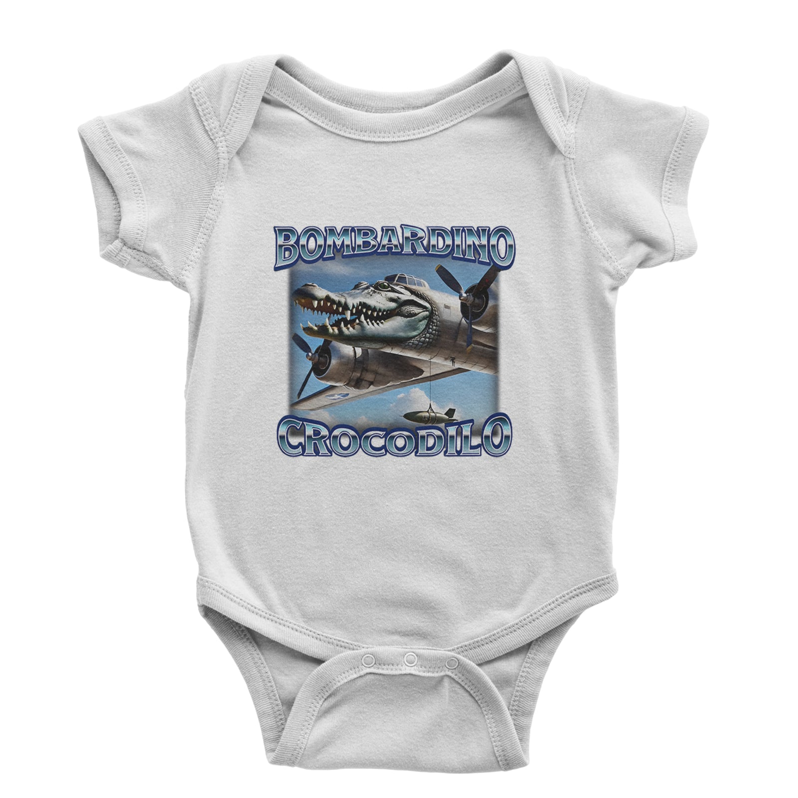Bombardino Crocodilo Brainrot Infant One-Piece Romper Bodysuit Or Toddler T-shirt Black