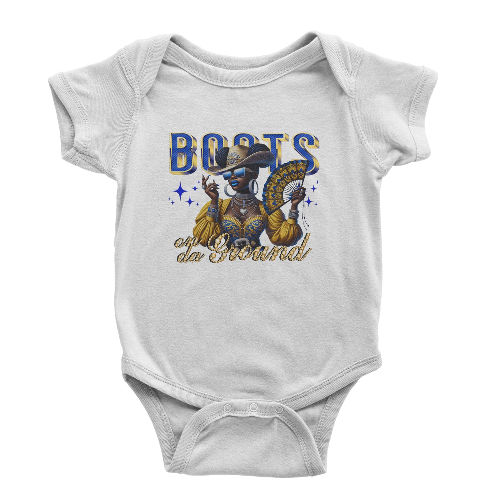 Boots On Da Ground Folding Fan Infant One-Piece Romper Bodysuit Or Toddler T-shirt Black