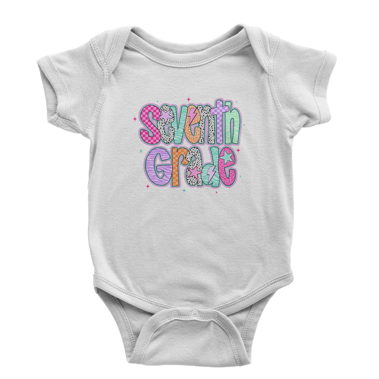 Seventh Grade Swagger Colorful Back to School Infant One-Piece Romper Bodysuit Or Toddler T-shirt Black