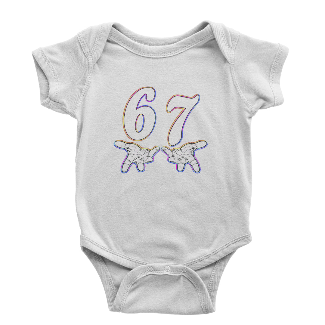 67 Hands Meme Viral Drill Infant One-Piece Romper Bodysuit Or Toddler T-shirt White