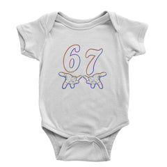 67 Hands Meme Viral Drill Infant One-Piece Romper Bodysuit Or Toddler T-shirt White