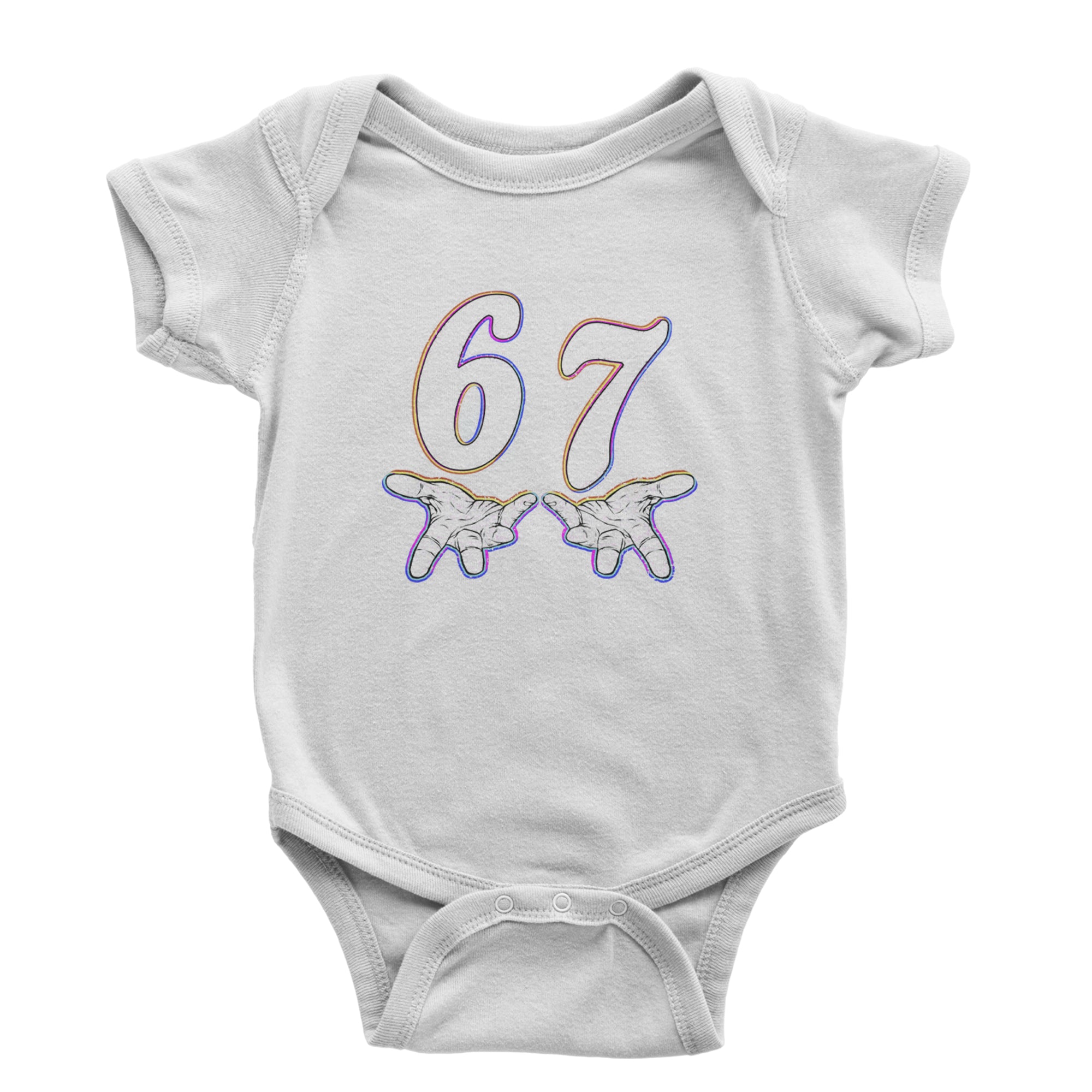 67 Hands Meme Viral Drill Infant One-Piece Romper Bodysuit Or Toddler T-shirt Black