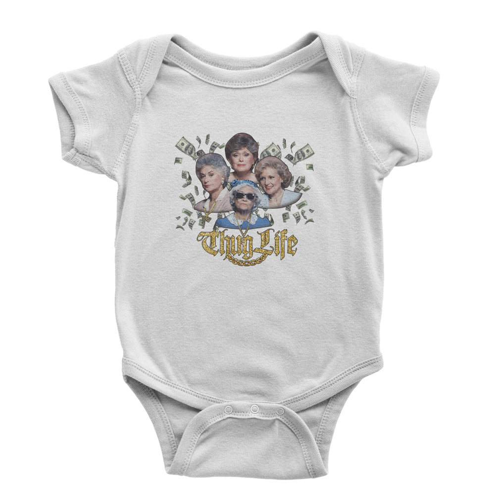 Golden Chain Thug Life Girls Infant One-Piece Romper Bodysuit Or Toddler T-shirt White