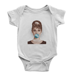 Audrey Hepburn Chewing Bubble Gum American Icon Infant One-Piece Romper Bodysuit Or Toddler T-shirt White