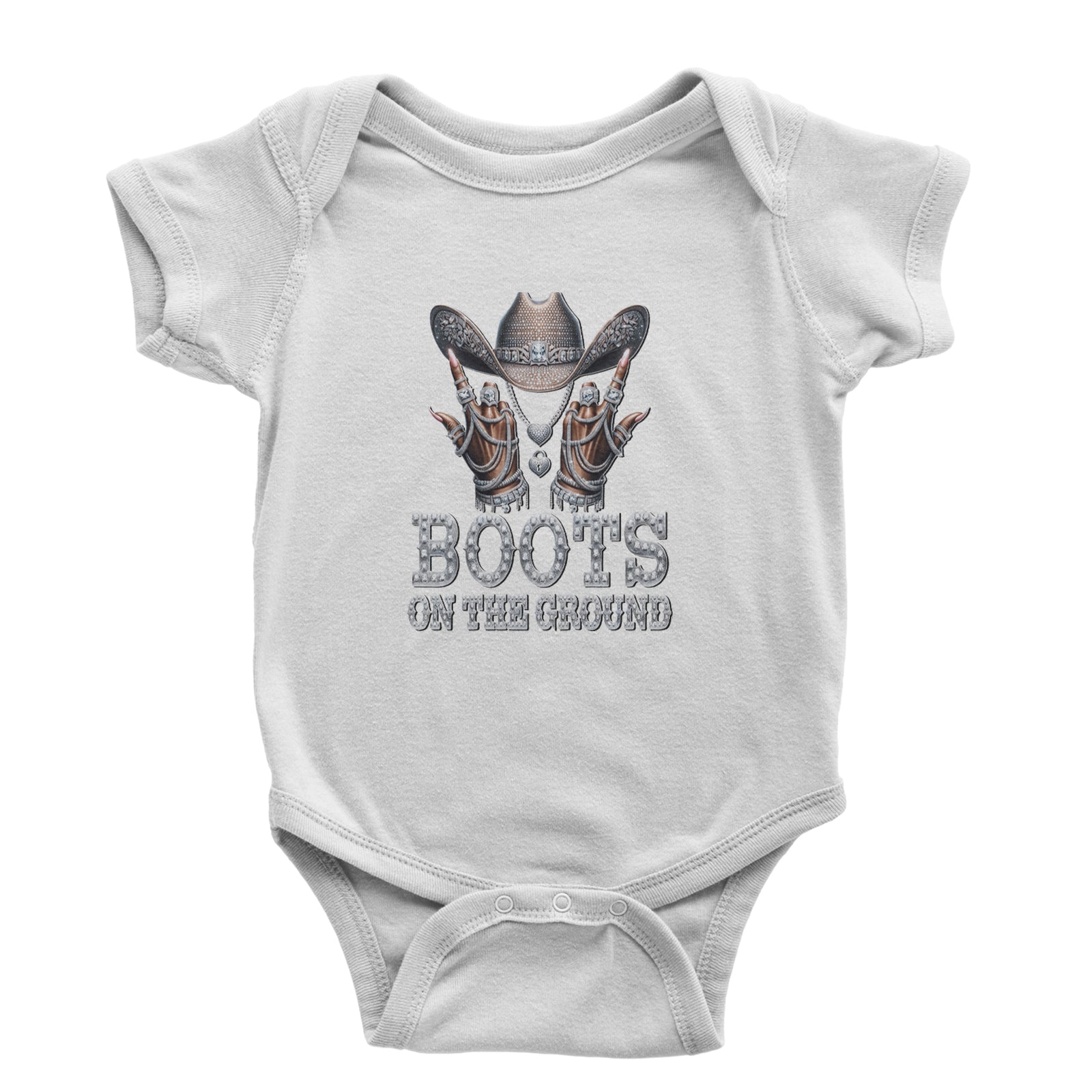 Boots On The Ground Bling Infant One-Piece Romper Bodysuit Or Toddler T-shirt Black
