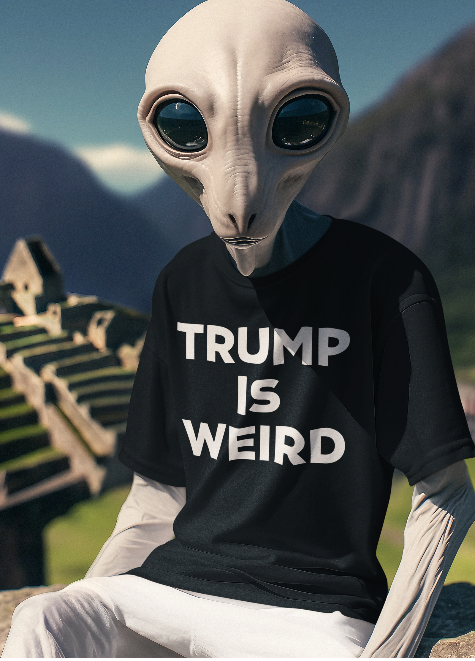 Trump Is Weird Vote Blue Mens T-shirt Black