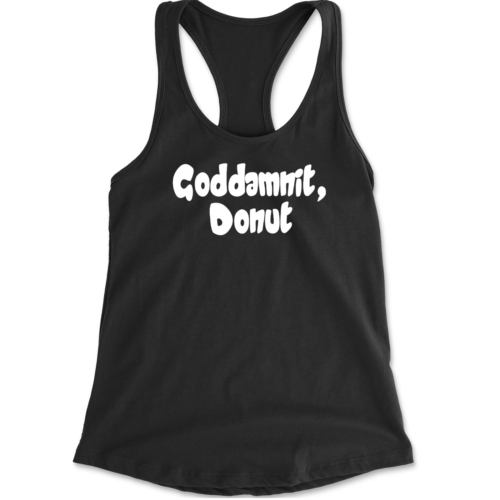 Godd-mnit, Donut Carl Racerback Tank Top for Women Black