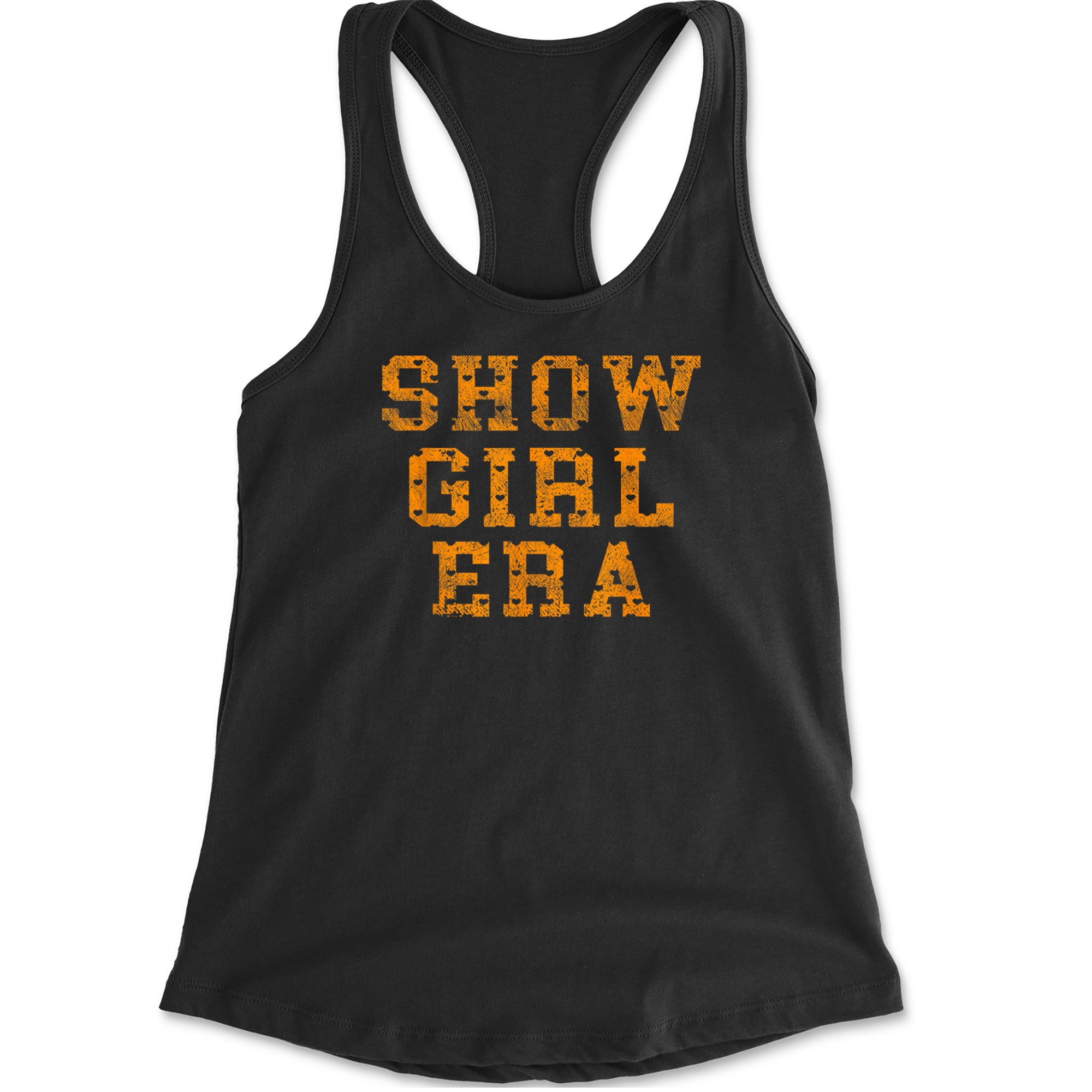 Vintage Showgirl Era Heart Racerback Tank Top for Women Navy Blue