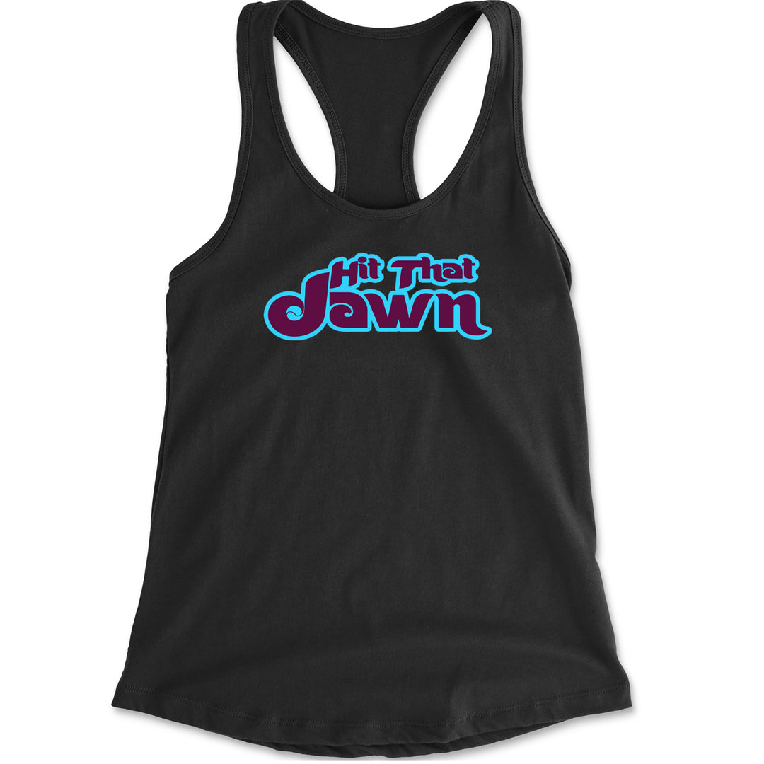 Hit That Jawn Philly Baseball graphic on Women's Lightweight Racerback Tank in Black
