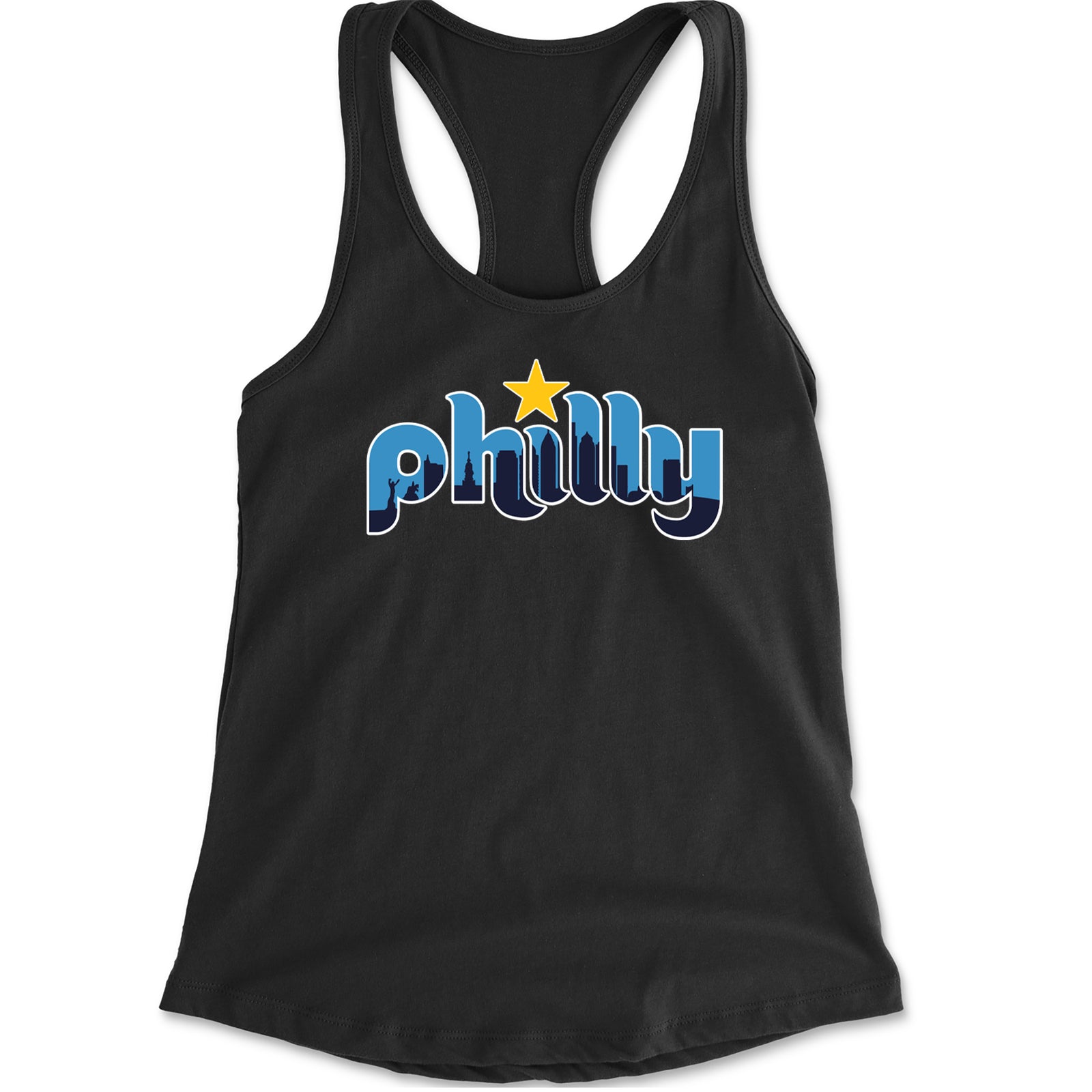 Skyline Philly Philadelphia Racerback Tank Top for Women Heather Grey