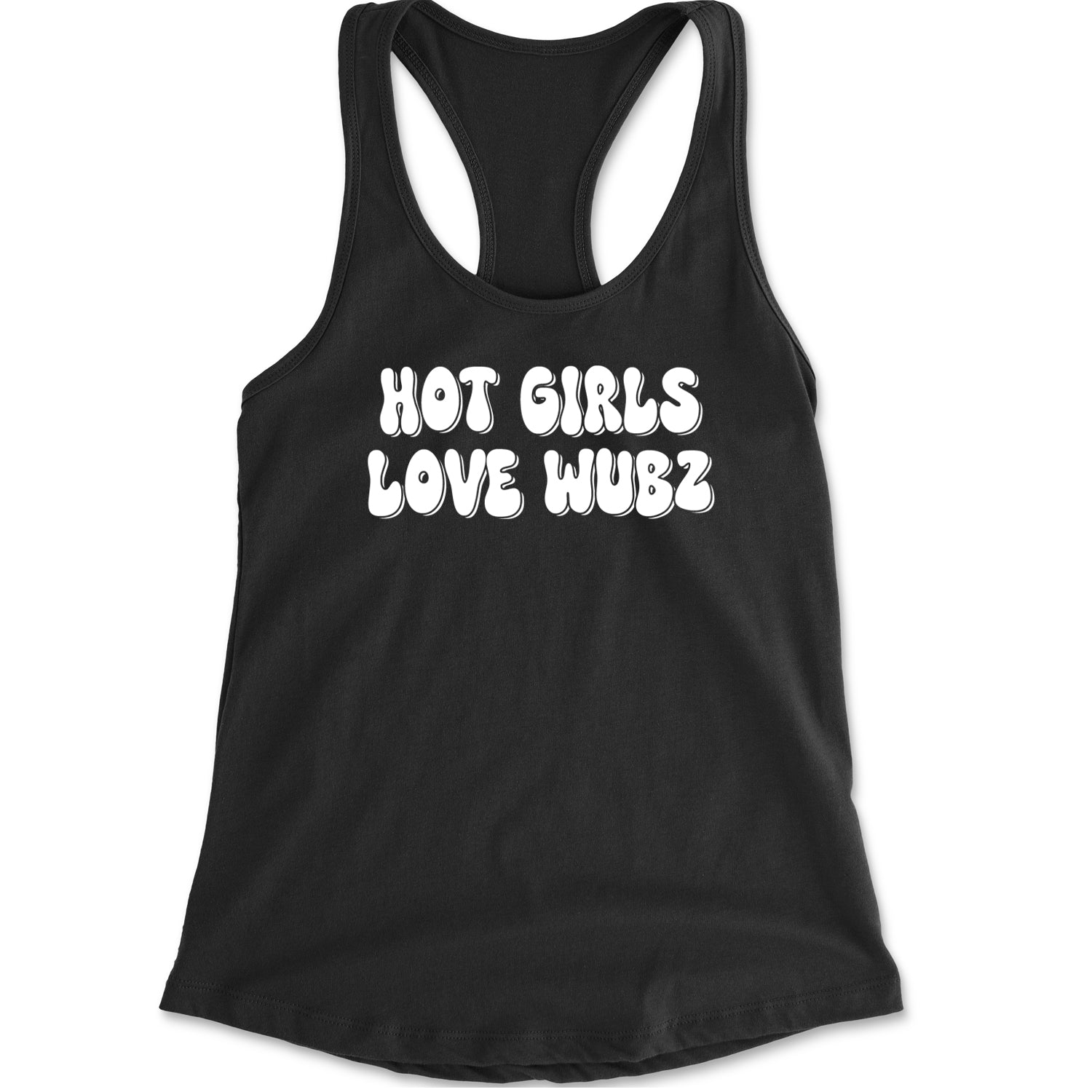 Hot Girls Love Wubz Rave Bass EDM Music Racerback Tank Top for Women Charcoal Grey