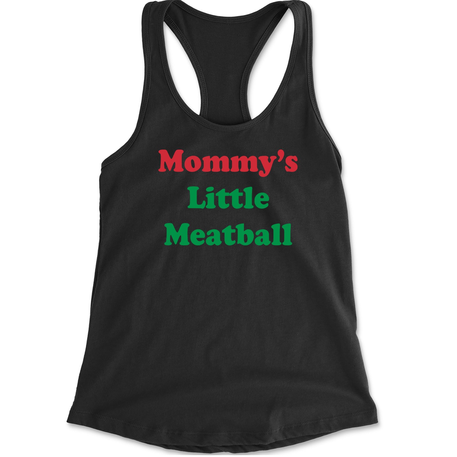 Mommy's Little Meatball Love Island Racerback Tank Top for Women Heather Grey