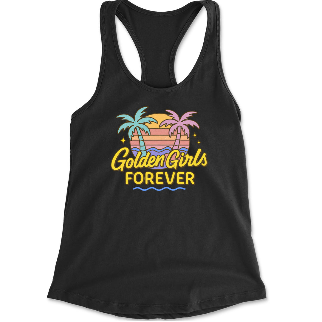 Golden Girls Forever Retro Sunset Racerback Tank Top for Women Black