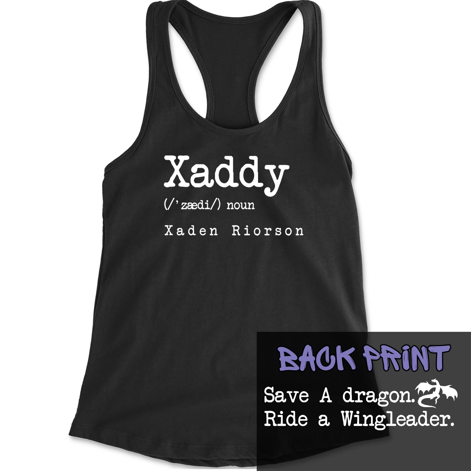 Xaddy Save A Dragon Ride A Wingleader Racerback Tank Top for Women Black