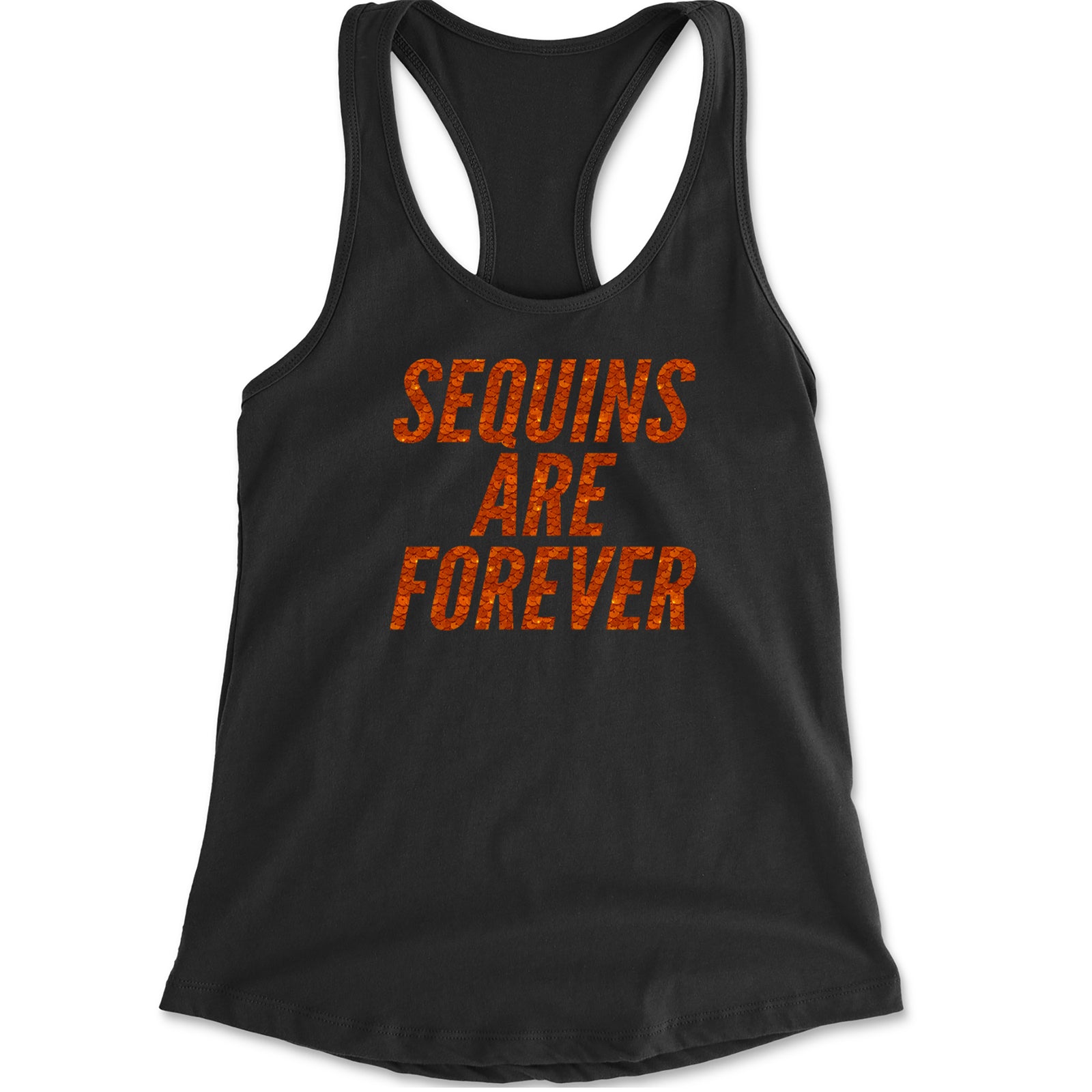 Sequins Are Forever Retro Glam Racerback Tank Top for Women Heather Grey
