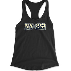New York City 212 Area Code Skyline  Racerback Tank Top for Women Black