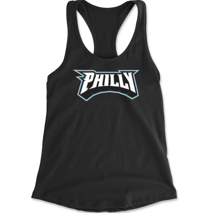 Philly Bold Block Throwback Racerback Tank Top for Women
