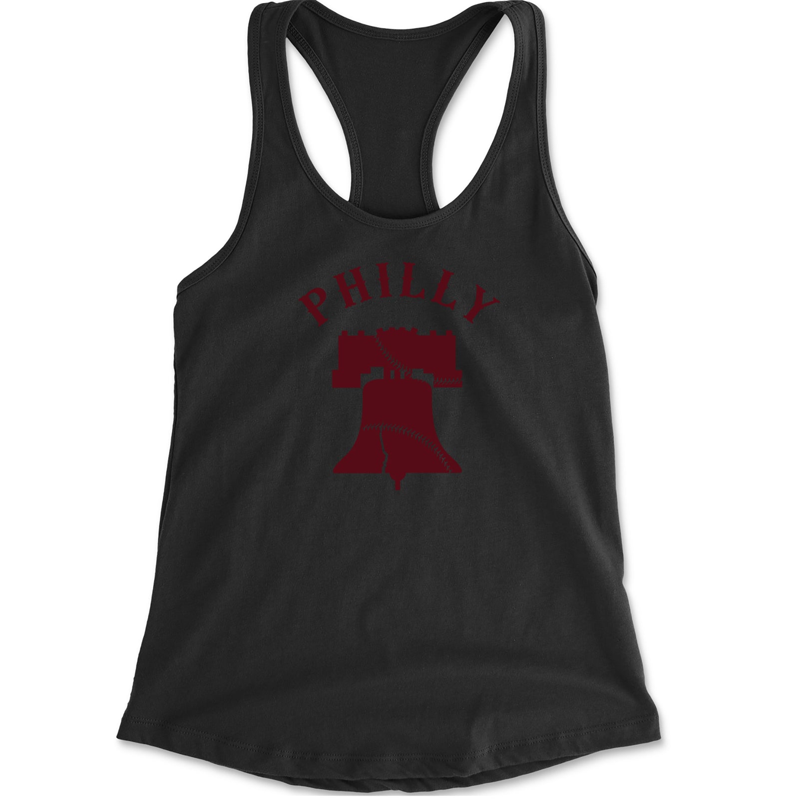 Philly Cracked Liberty Bell Racerback Tank Top for Women Heather Grey