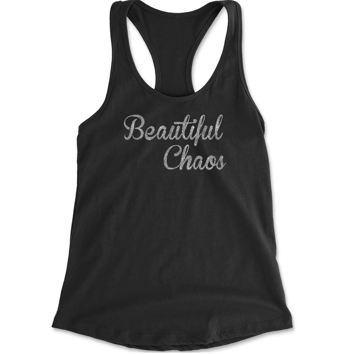 Beautiful Chaos Glitter Music Festival Racerback Tank Top for Women
