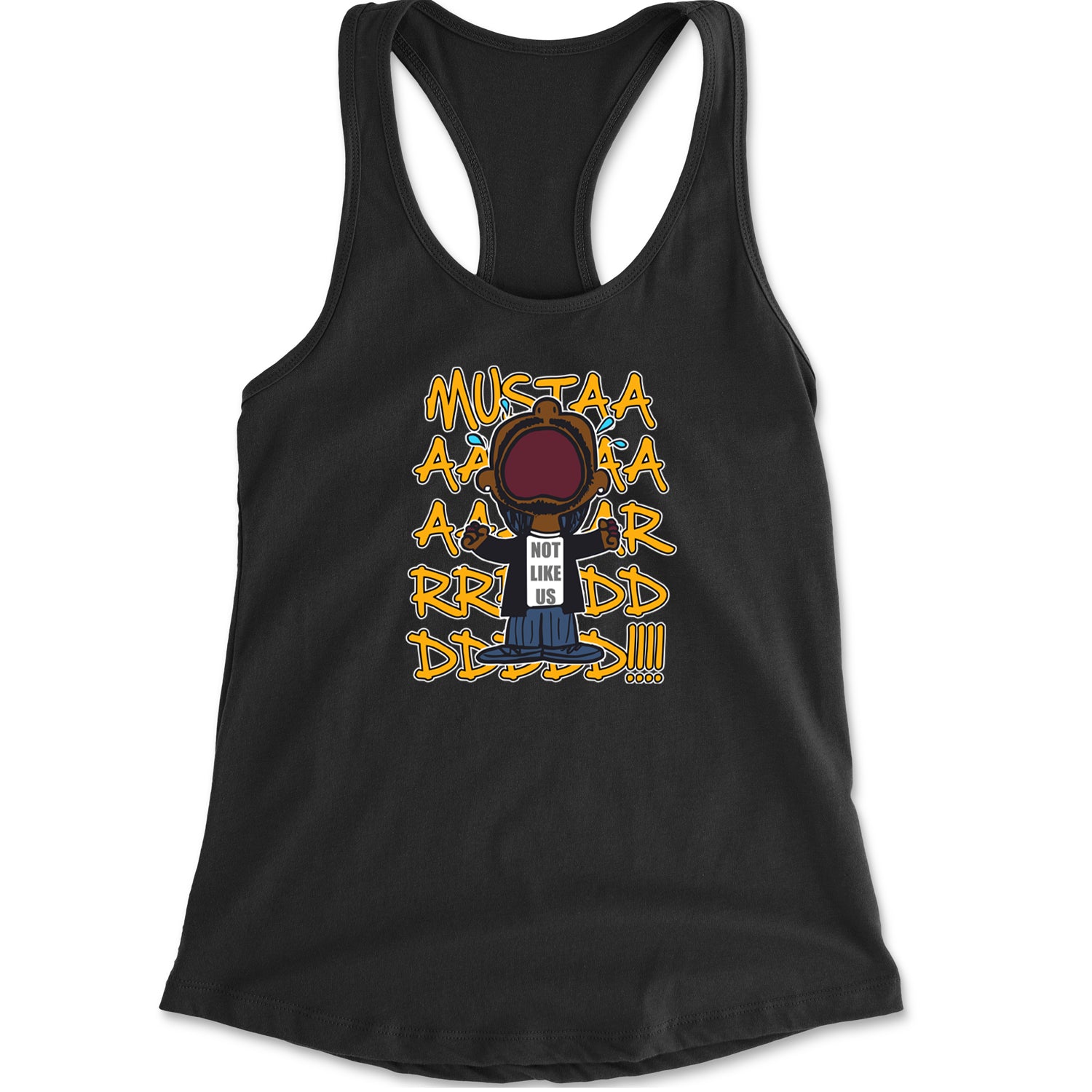 MUSTARD! Not Like Us Tv Off Racerback Tank Top for Women Navy Blue