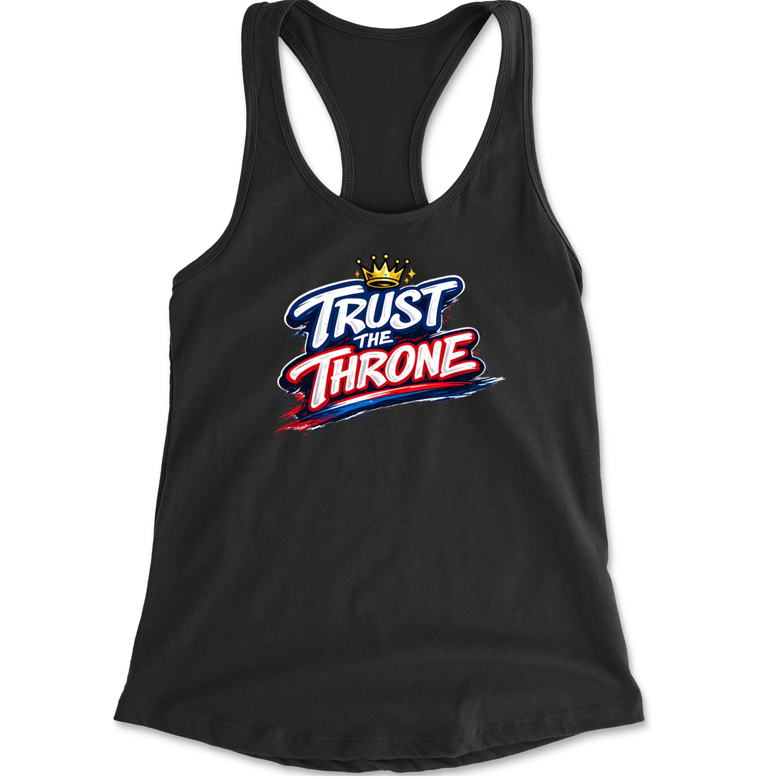 Trust The Throne Crown Philly Hoops Racerback Tank Top for Women Black