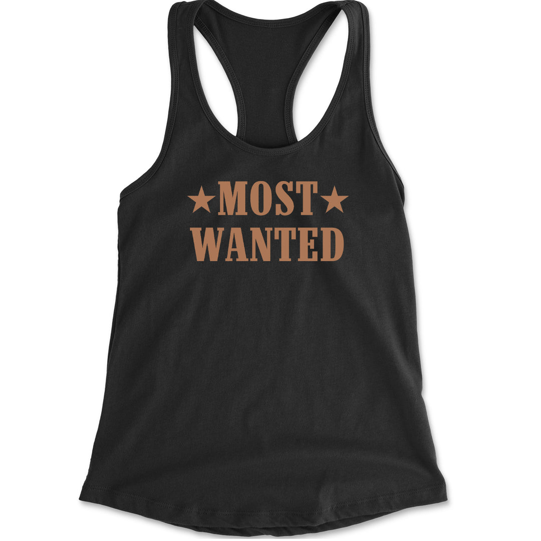 Most Wanted Cowboy Racerback Tank Top for Women Black