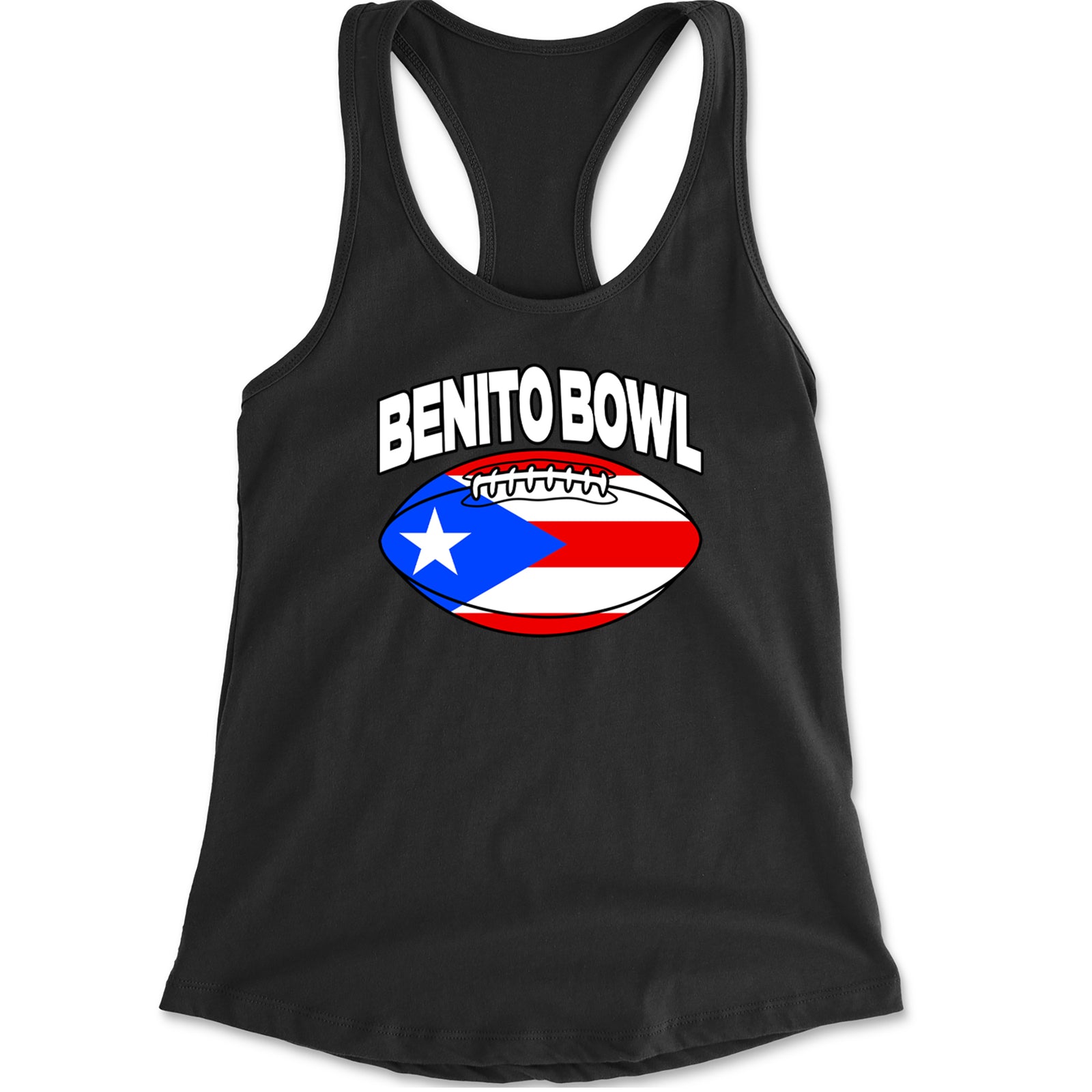 Benito Bowl Puerto Rico Football Racerback Tank Top for Women Black