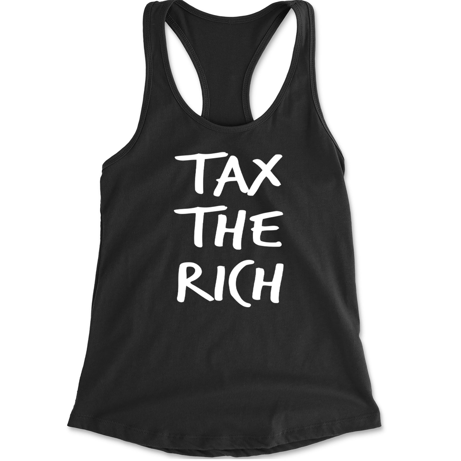 Tax the Rich Protest Wealth Inequality Racerback Tank Top for Women Black