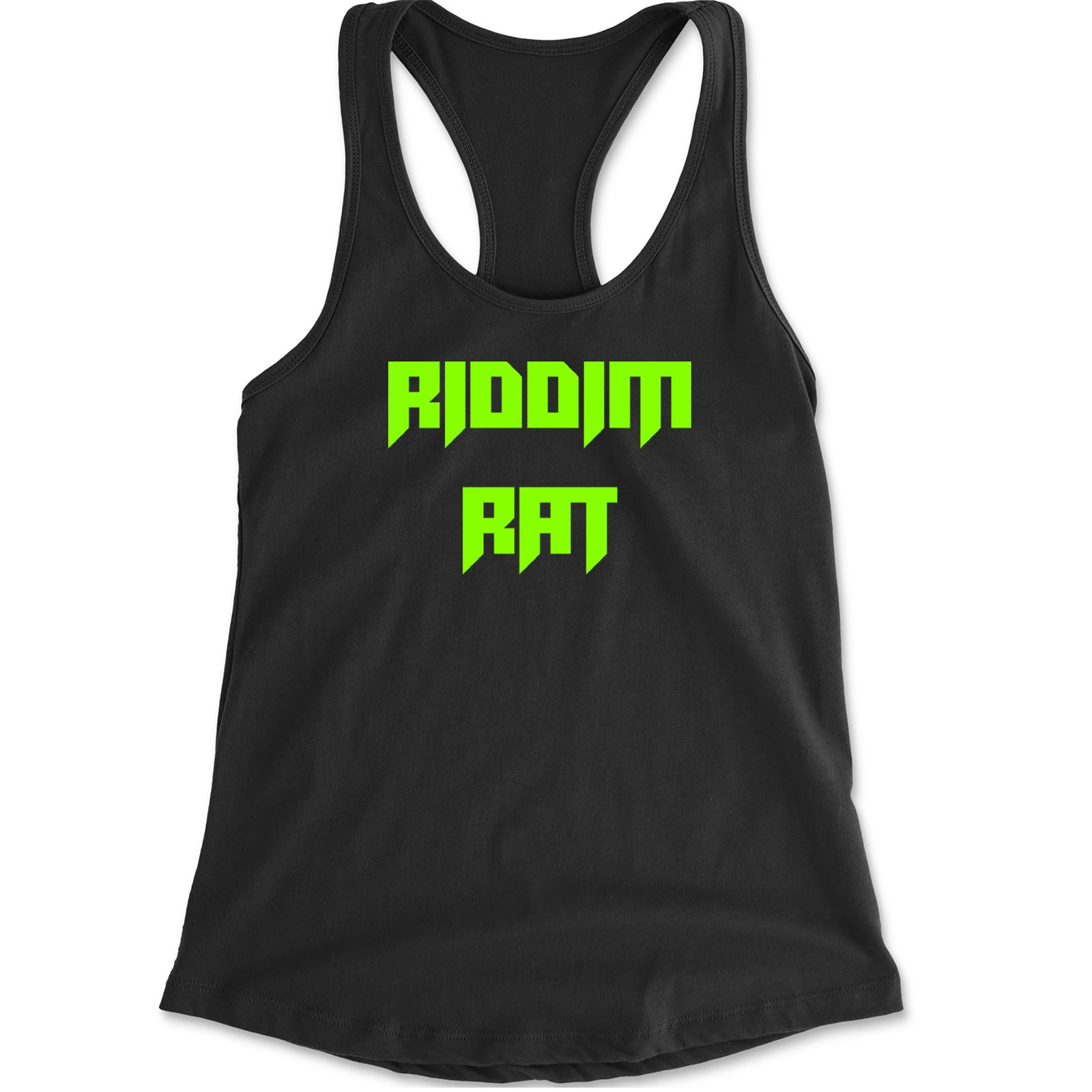 Riddim Rat Rhythm Club Rave EDM Racerback Tank Top for Women Black