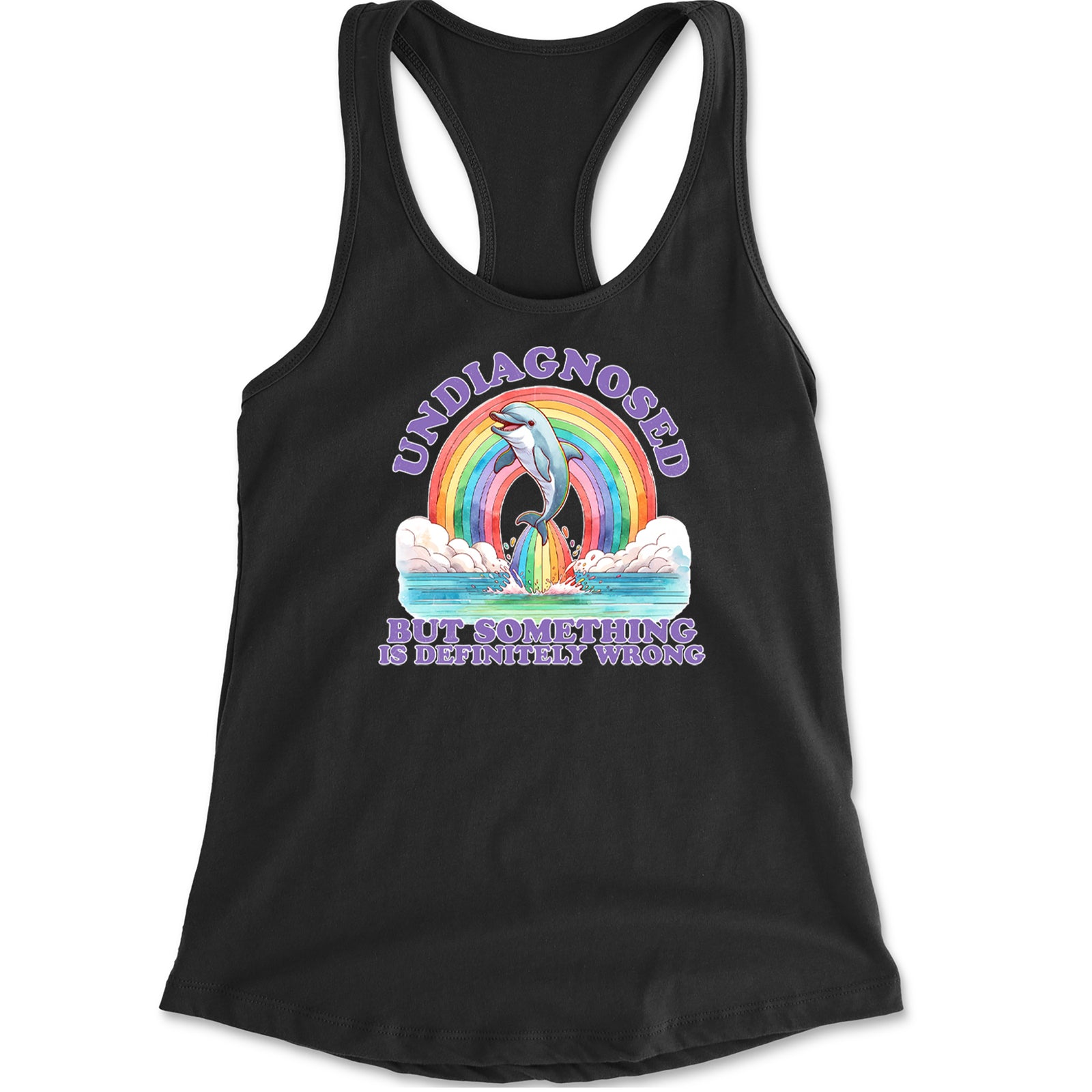 Undiagnosed But Something Is Definitely Wrong Racerback Tank Top for Women Navy Blue