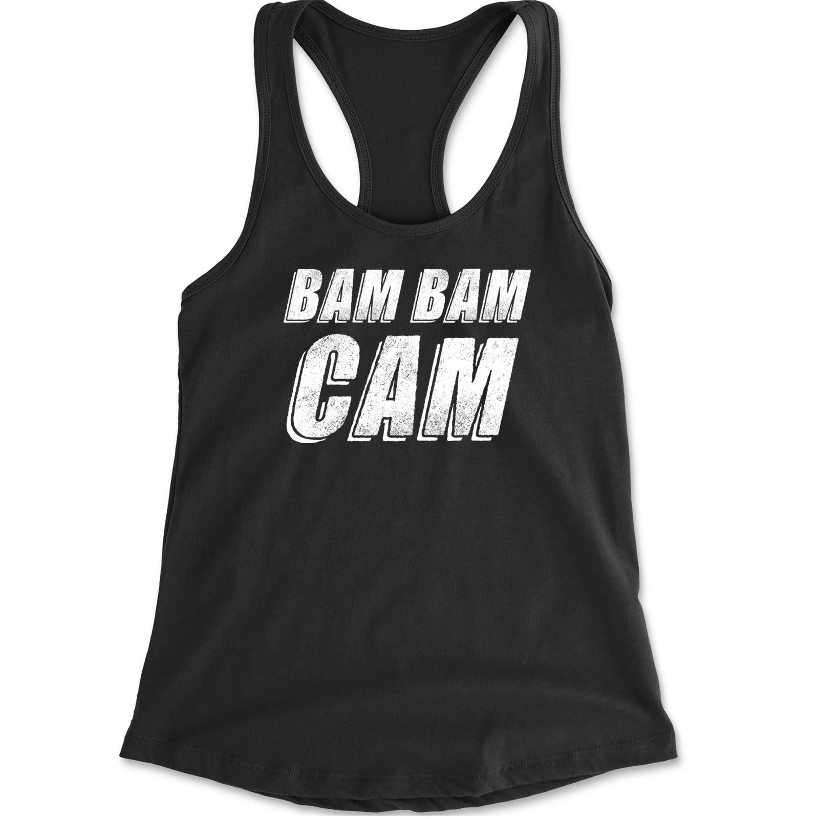 Bam Bam Cam Racerback Tank Top for Women Heather Grey