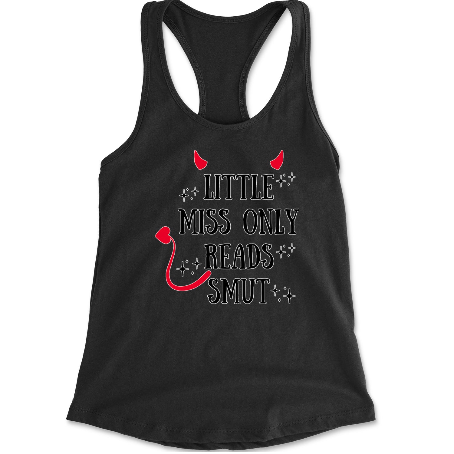 Little Miss Only Reads Smut Devilish Racerback Tank Top for Women Heather Grey