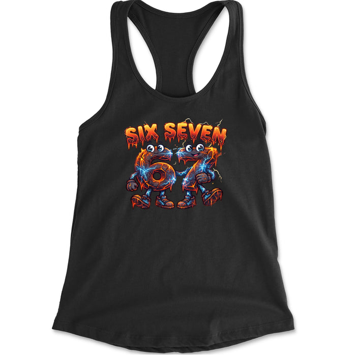 67 Lava Lightning Six Seven Meme Racerback Tank Top for Women